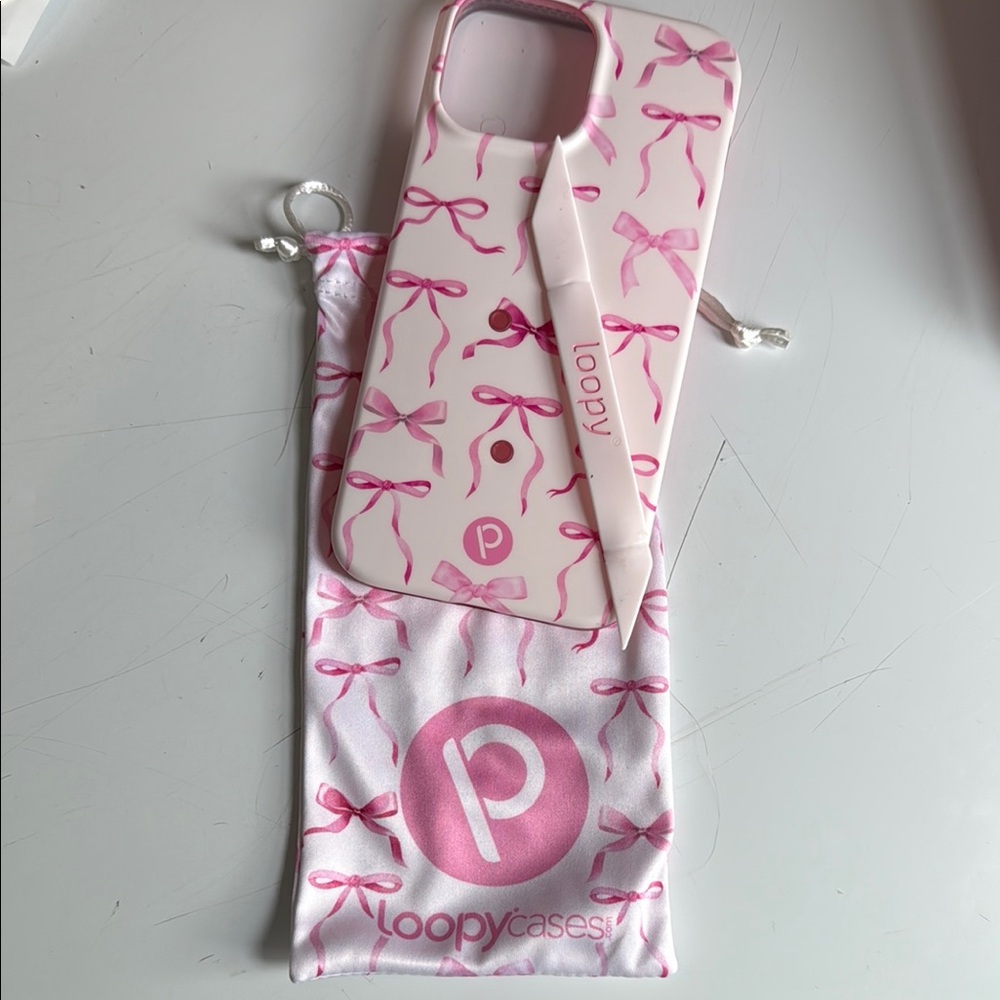 Loopy Case Pink Bow Design Phone Case